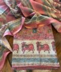 Pichwai Printed Soft Chanderi Salwar by Ikhtirah (Pink)