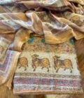 Pichwai Printed Soft Chanderi Salwar by Ikhtirah (Mustard)