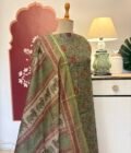 Pichwai Printed Soft Chanderi Salwar by Ikhtirah (Green)