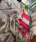 Madhubani Bandhej Pure Maheshwari Silk Printed Salwars by Ikhtirah (Red)