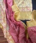 Patola Pure Maheshwari Silk Printed Salwars by Ikhtirah (Yellow)