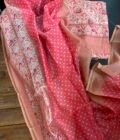 Patola Pure Maheshwari Silk Printed Salwars by Ikhtirah (Peach)