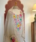 Floral Embroidered Organza Salwar Ikhtirah (Milky White)