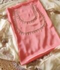 Hand Marodi Embroidered Pure Chinnon Salwars by Ikhtirah (Peach)