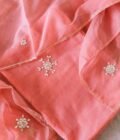 Hand Gota Embroidered Pure Cotton Kota by Kota Unstitched Salwar Suit (Peach)