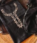 Handworked Gota Zardozi Pure Cotton Kota Unstitched Salwar Suit (Black)
