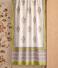 Hand-Blocked Pure Chanderi Silk Dupatta with Tassels A