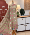 Hand Highlighted Pichwai Mul Cotton Unstitched Salwar Suit by Ikhtirah (Pastel Brown)