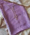 Hand Sikiya Katcha Gota Worked  Pure Upada Silk Unstitched Choga Styled Salwar Suit (Light Lavender)