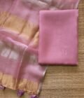 Mukaish embellished Pure Organza Kora Silk Unstitched Salwar Suit (J)