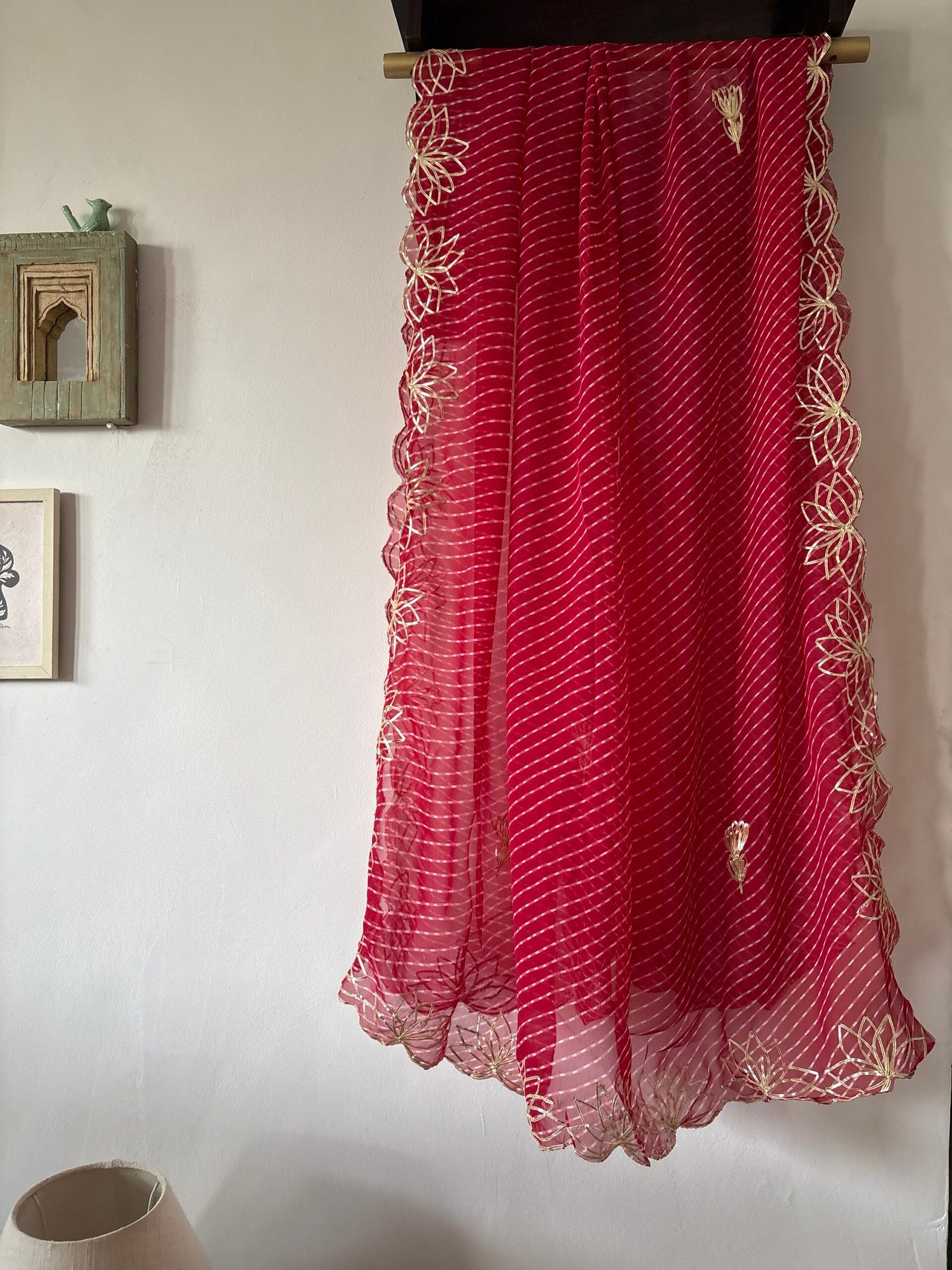 Gorgette with Hand Embroidered Unstitched Salwar Suit - Image 4