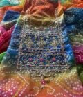 Gorgette with Hand Embroidered Unstitched Salwar Suit (Multicoloured)