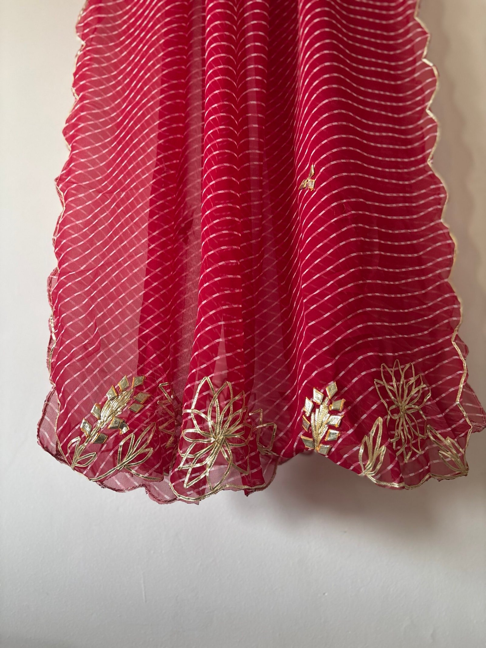 Gorgette with Hand Embroidered Unstitched Salwar Suit - Image 3
