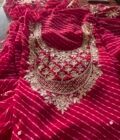 Gorgette with Hand Embroidered Unstitched Salwar Suit