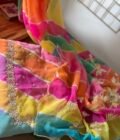 Leheriya Georgette with Hand Embroidered Unstitched Salwar Suit