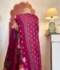 Pure Chanderi Silk Zari Woven Unstitched Salwar Suit with Exclusive Digitally Printed Dupattas