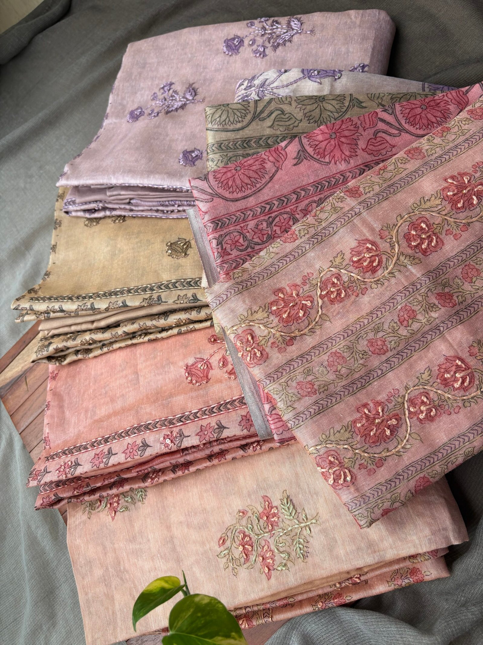 Hand Highlighted Soft Chanderi Cotton Salwars by Ikhtirah (Peach) - Image 3