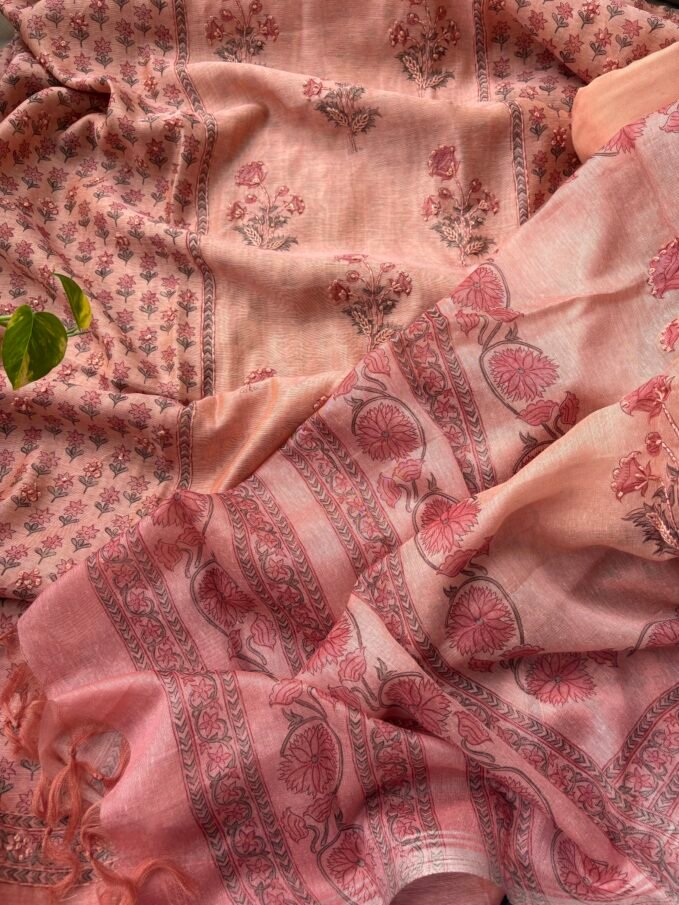 Hand Highlighted Soft Chanderi Cotton Salwars by Ikhtirah (Pink)