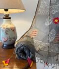 Pure Kota Handblocked and embroidered Kota Duppatta with 5Mtrs Pure Linen Cotton Fabric by Ikhtirah (Grey)